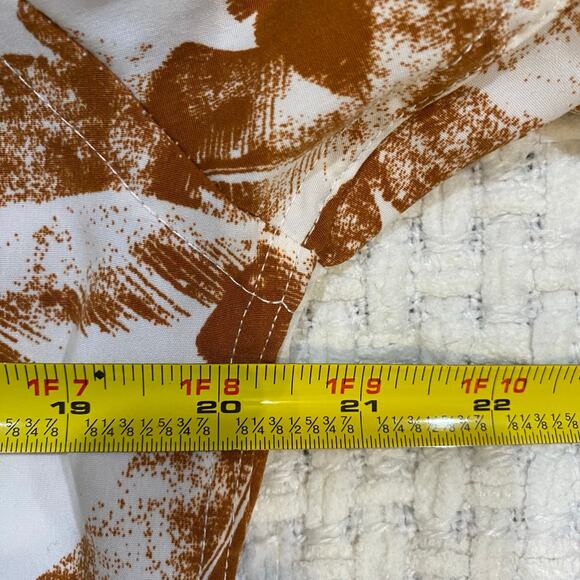 Van Heusen Glazed Ginger Print Short Sleeve Button Down Top Size Small - Picture 8 of 11